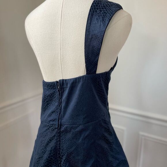 Torrid Navy Blue One Shoulder Snake Print Bubble Hem Cocktail Dress 20 - Picture 5 of 6